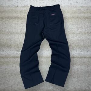 Vintage 90s Levis Dress Pants 30x32 Bootcut Flared Fit Navy Blue Flat Front